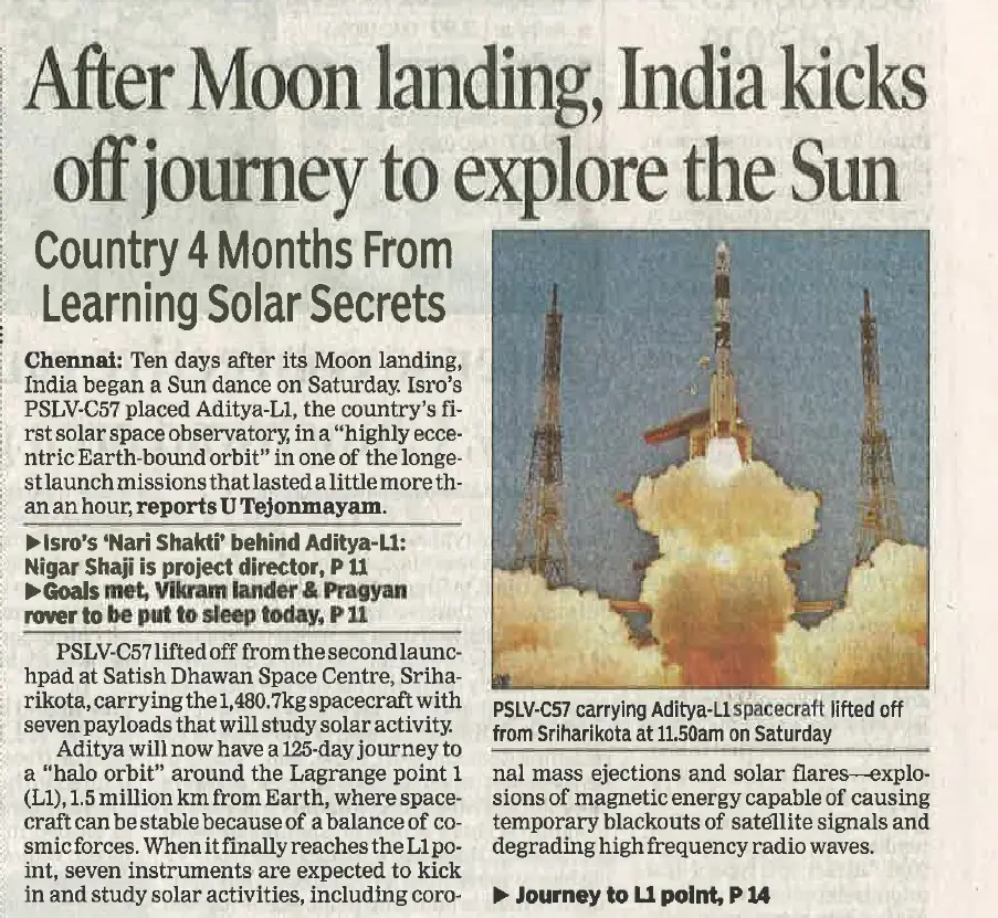 After Moon landing India kicks up new journey to explore the sun